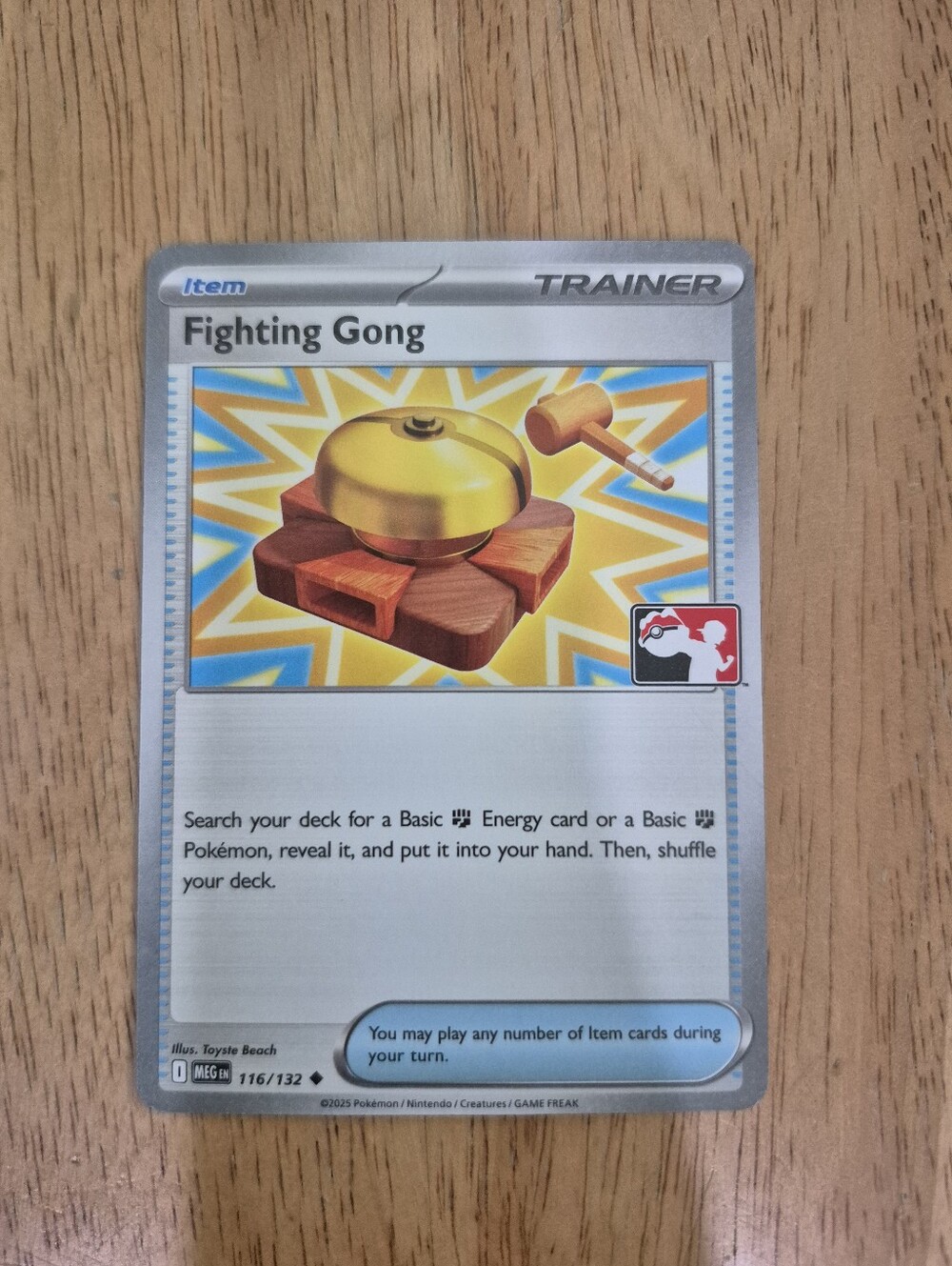 QTY 1 Pokemon Fighting Gong Item Trainer Card